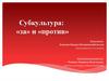 Субкультура: «за» и «против»
