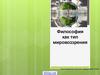 Философия как тип мировоззрения