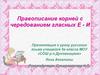 Правописание корней с чередованием гласных Е - И