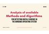 Analysis of available methods and algorithms for detecting digital evidence in the windows operating system