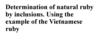 Determination of natural ruby by inclusions, using the example of the vietnamese ruby