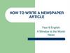 How to write a newspaper article