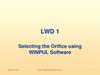 Selecting the Orifice using Winpul Software. LWD 1