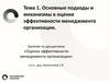Основные подходы и механизмы в оценке эффективности менеджмента организации  (лекция 1)