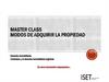 Master class. Modos de Adquirir la Propiedad