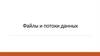 Файлы и потоки данных. Работа с файловой системой