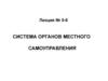 Система органов местного самоуправления. Лекция № 5-6