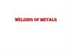 Welding of Metals