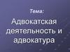 Адвокатская деятельность и адвокатура