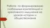 Работа по формированию глобальных компетенций и креативного мышления на уроках истории и обществознания