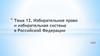 Избирательное право и избирательная система в Российской Федерации. Понятии избирательного права и процесса