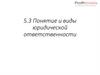 Понятие и виды юридической ответственности. Тема 5.3