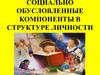 Социально обусловленные компоненты в структуре личности