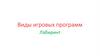 Виды игровых программ "Лабиринт"