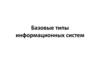 Базовые типы информационных систем  (лекция № 2)