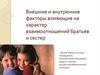 Внешние и внутренние факторы влияющие на характер взаимоотношений братьев и сестер
