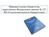 Правовые основы банкротства, закреплённые Федеральным законом № 127-ФЗ «О несостоятельности (банкротстве)»
