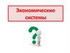 Развитие общества показало возможность существования различных вариантов организации экономической жизни (экономических систем)