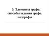 Элементы графа, способы задания графа, подграфы