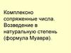 Комплексно сопряженные числа. Возведение в натуральную степень (формула Муавра)