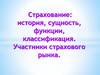 Страхование: история, сущность, функции, классификация. Участники страхового рынка